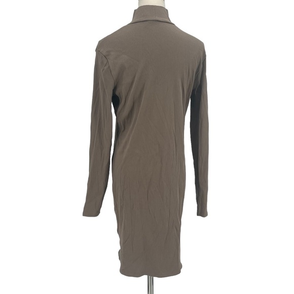 H&M Divided Tan Mock Neck Long Sleeve Mini Dress Size XL Women's - Picture 3 of 6